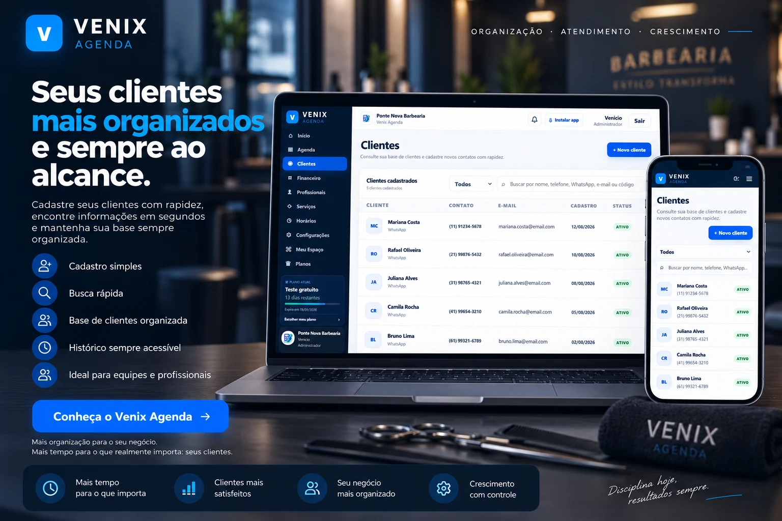 Venix Agenda — gestão organizada da base de clientes